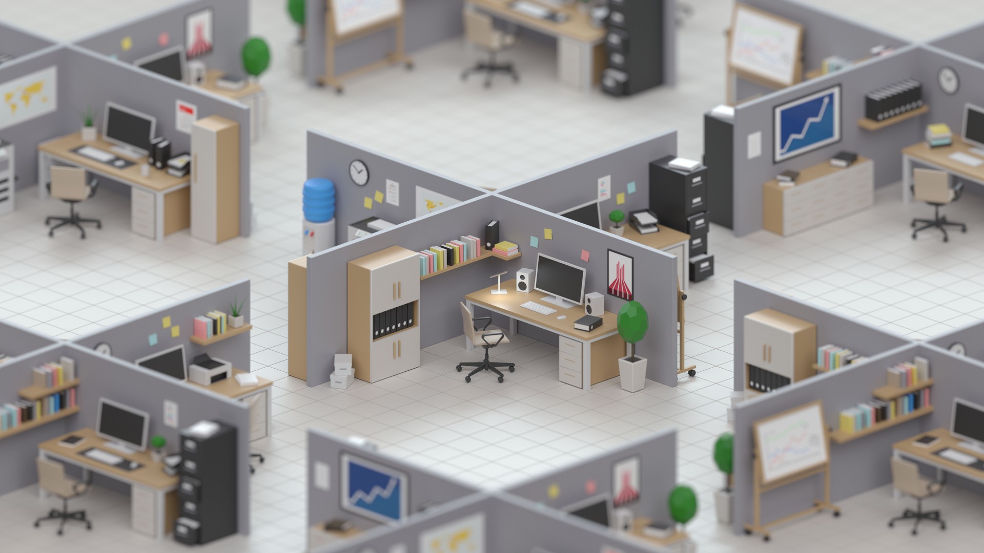 Isometric low poly office